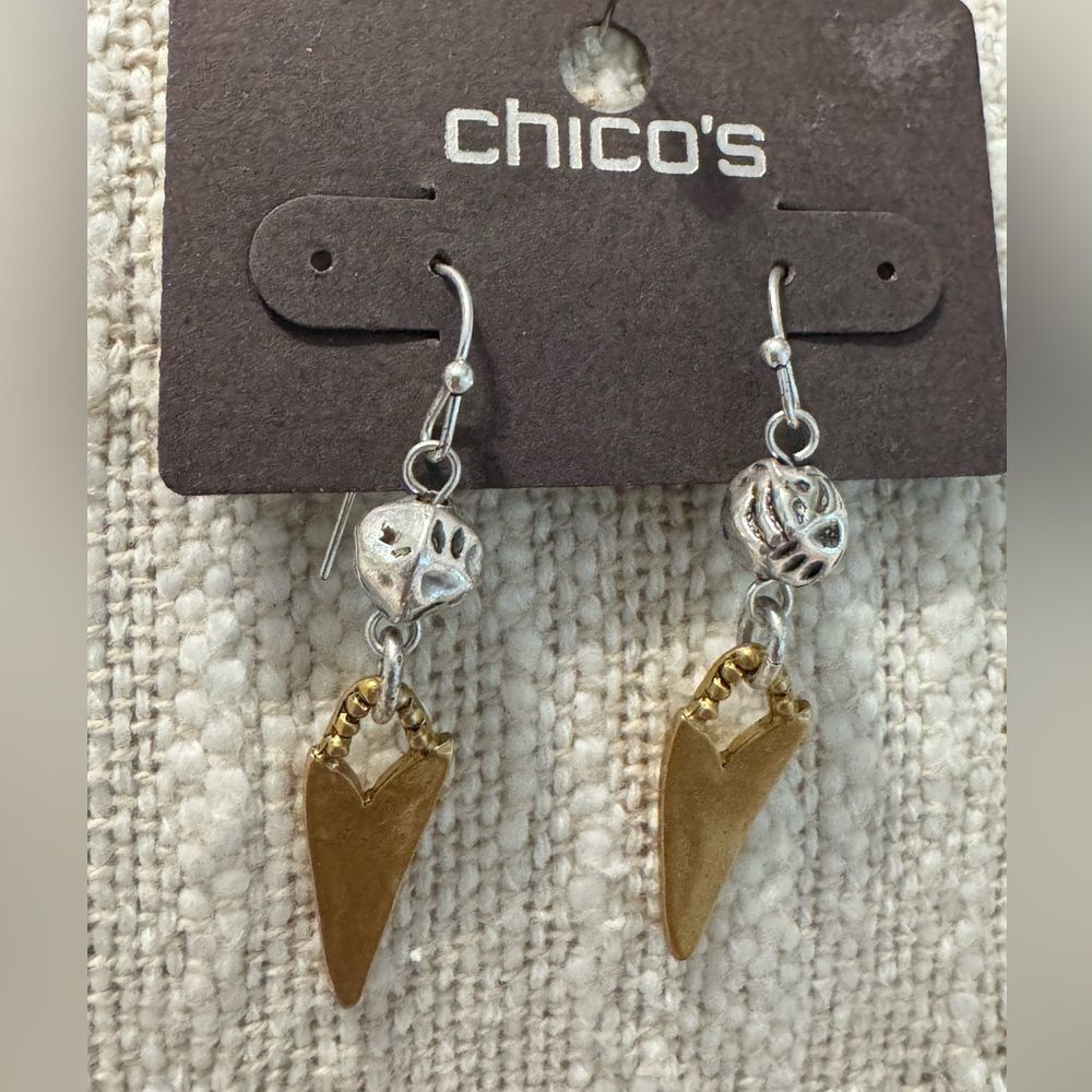 0234-Chico's Gold and Silver Dangle Earrings